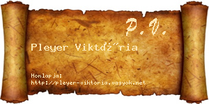 Pleyer Viktória névjegykártya