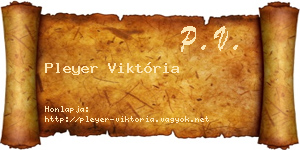 Pleyer Viktória névjegykártya